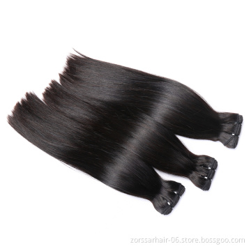 Unprocessed raw cambodian hair vendors wholesale bone straight Cambodian raw virgin hair bundles double drawn human hair